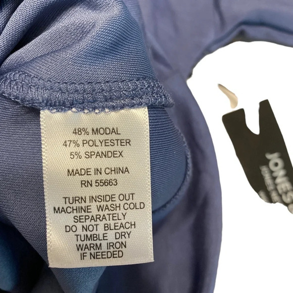 NWT Jones New York Jones & Co Blue Drawstring Cowl Neck Top Sweatshirt - Picture 6 of 8